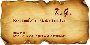 Kolimár Gabriella névjegykártya